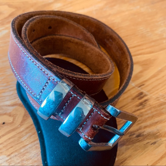 Unbranded Women's Brown Leather Belt with Contrast Stitch Size Small - Picture 15 of 16